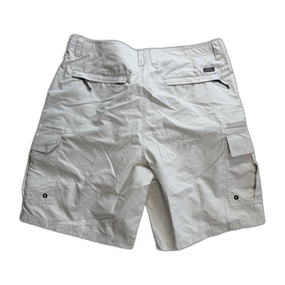 Quiksilver Waterman NWT Maldive Atoll Cargo Shorts Mens 36 Silver Birch 9 Inch